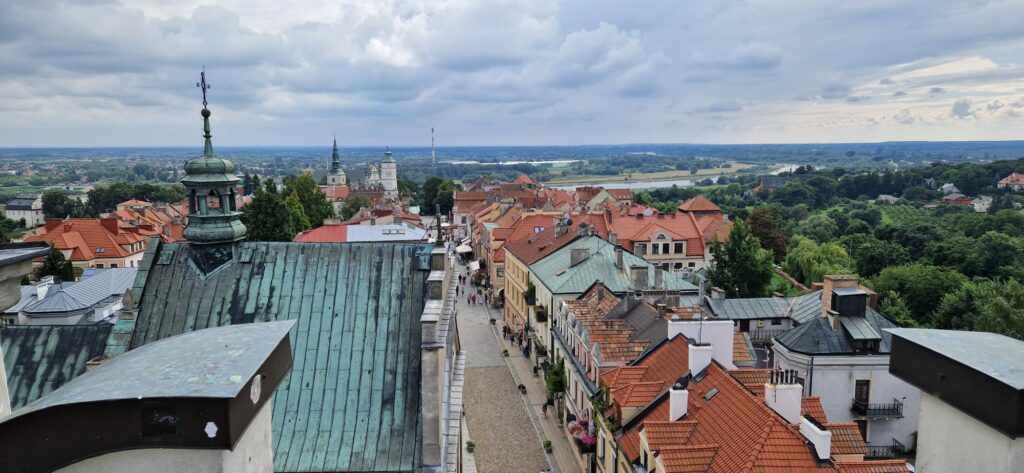 a city with many buildings and trees